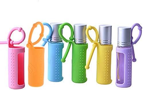 6pcs 10ml(1/3oz) Silicone Roller Bottle Holder Sleeve,Essential Oil Carrying Case Colorful Travel... | Amazon (US)