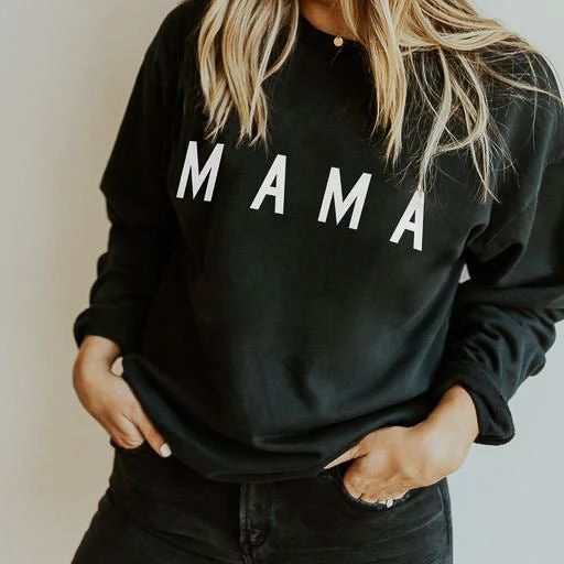 Womens Mama Everyday Sweatshirt in Black | Ford and Wyatt