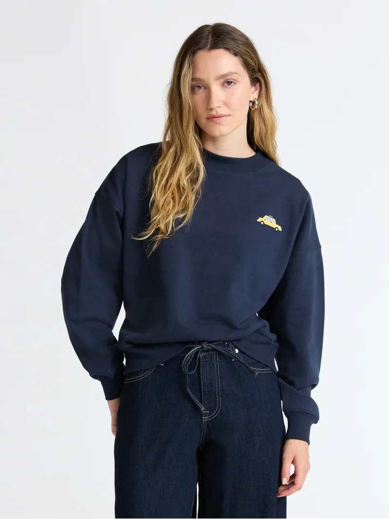 Scoop Limited Edition Women’s and Women's Plus New York Graphic Sweatshirt with Embroidery, Siz... | Walmart (US)