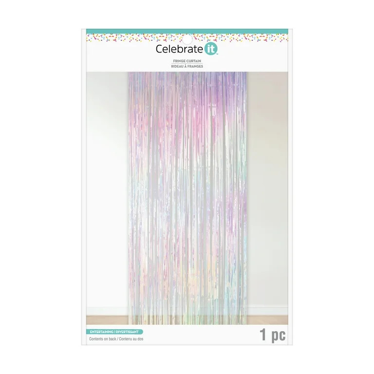 Iridescent Foil Fringe Curtain by Celebrate It™ 39" x 96" | Walmart (US)