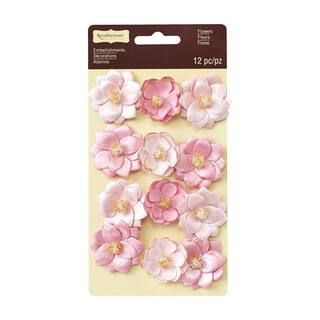 Gold Tipped Pink Flower Embellishments by Recollections™ Signature™ | Michaels | Michaels Stores