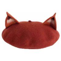 Fox Beret Hat | Ears Kawaii Hat Basque Faux Wool French Hat| Winter | Etsy (UK)