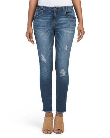Destructed Ankle Jeans With Frey Hem | TJ Maxx