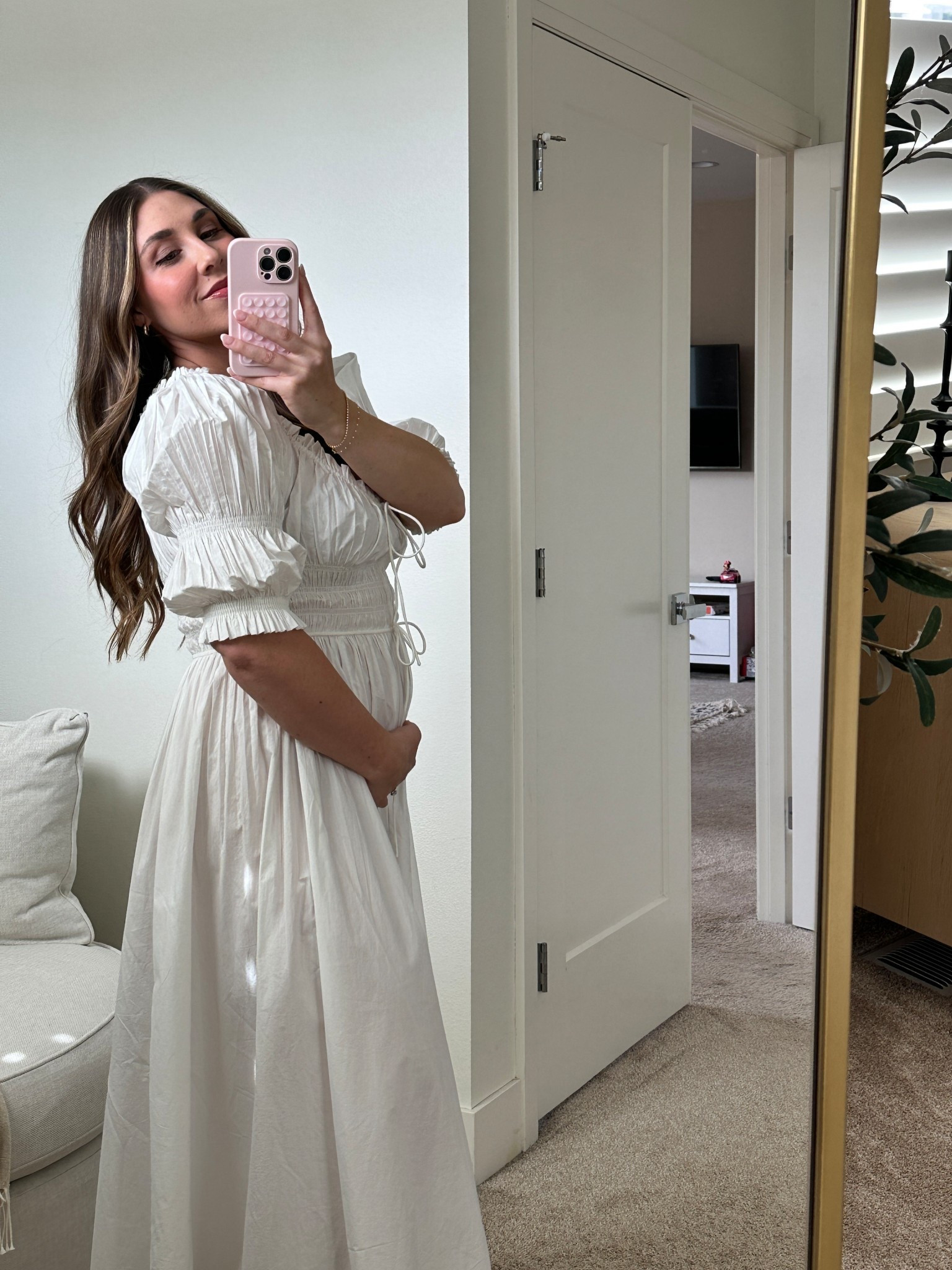 The perfect white dress for Spring &  Summer 🤍 would be great for a bridal shower, engagement party, or even a baby shower. 

Wearing size Small for reference. 

Baby Shower Dress | Bridal Shower Dress | White Dress | Spring Dress | Summer Dress | Doen | What to Wear | Summer Fashion | Capsule Wardrobe 

#LTKBaby #LTKWedding #LTKBump