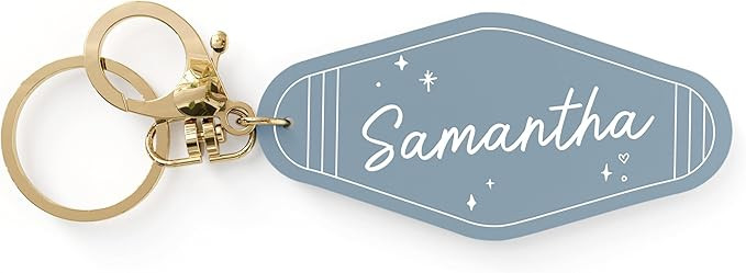 The Cotton & Canvas Co. Personalized Name Retro Motel Keychain, Acrylic, Bridesmaid Gift, Backpac... | Amazon (US)
