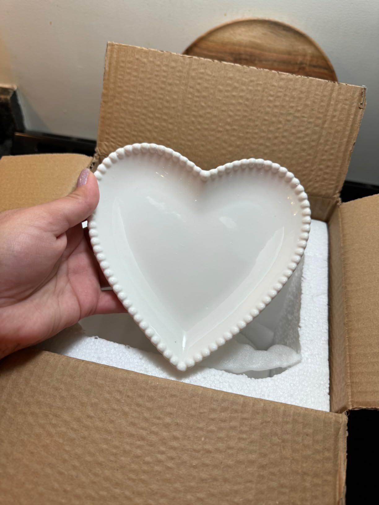 OMAYKEY 6.3 Inch Ceramic Dessert Plates Set of 10, Small Salad Plates, Porcelain Heart Shaped App... | Amazon (US)