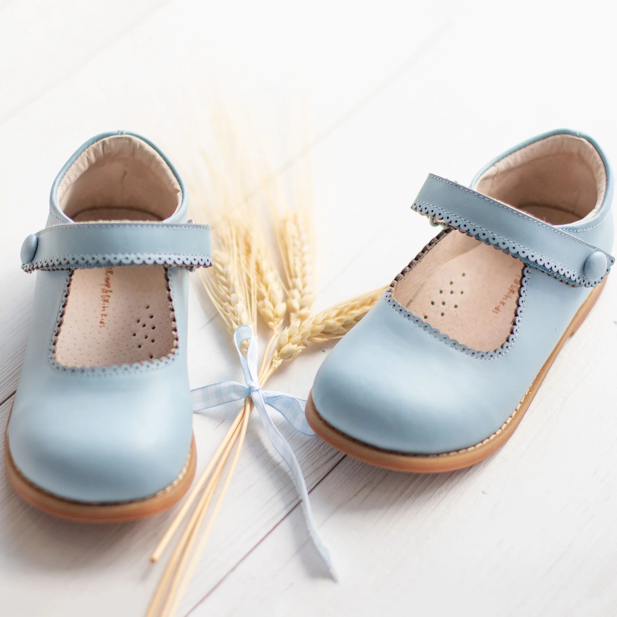 Girls Blue Scallop Mary Janes - Shrimp and Grits Kids - Shrimp and Grits Kids | Shrimp and Grits Kids