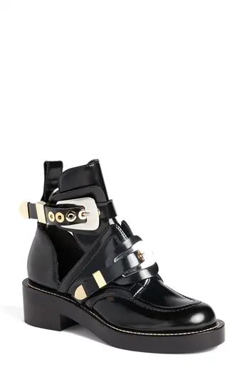 Women's Balenciaga Cutout Buckle Boot, Size 5US / 35EU - Black | Nordstrom
