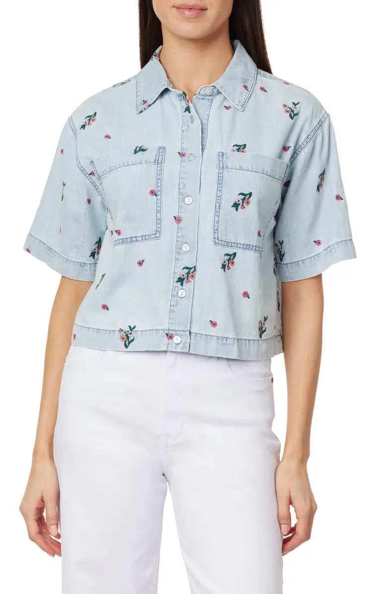 Kensie Embroidered Camp Shirt | Nordstromrack | Nordstrom Rack