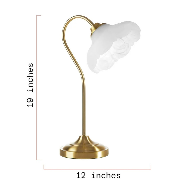 Beautiful 19" x 12" Glass Petal Shade Table Lamp with Gold Metal Base by Drew Barrymore | Walmart (US)