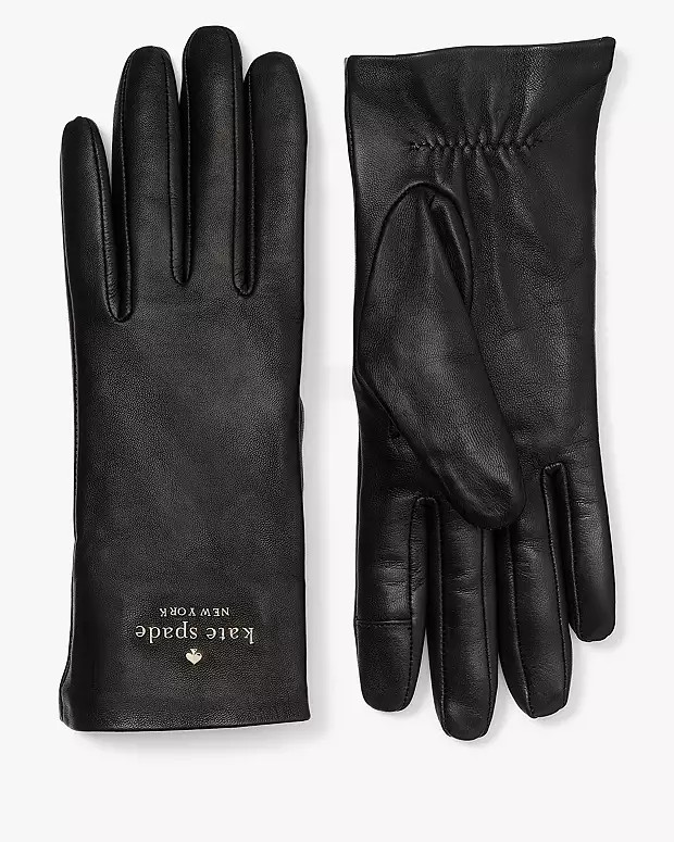 Floating Logo Leather Gloves | Kate Spade Outlet