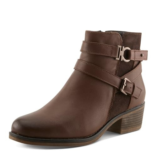 Spring Step Kochela Booties | Chic Leather & Suede Ankle Boots with Belted Straps BROWN EU 39 / US 8.5 | Amazon (US)