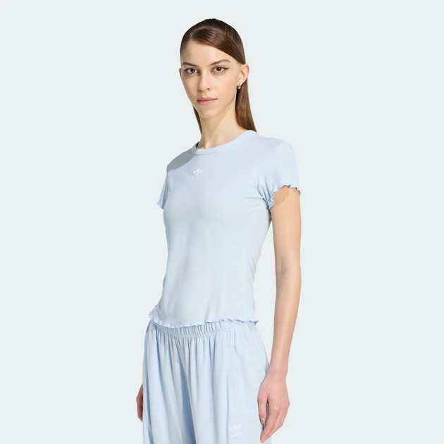 Women's adidas ESSENTIALS SCALLOPED EDGE BABY TEE | Shop Simon