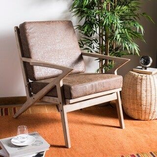 Safavieh Varys Light Brown/ White Accent Chair - 33.1" x 27.2" x 31.9" | Bed Bath & Beyond