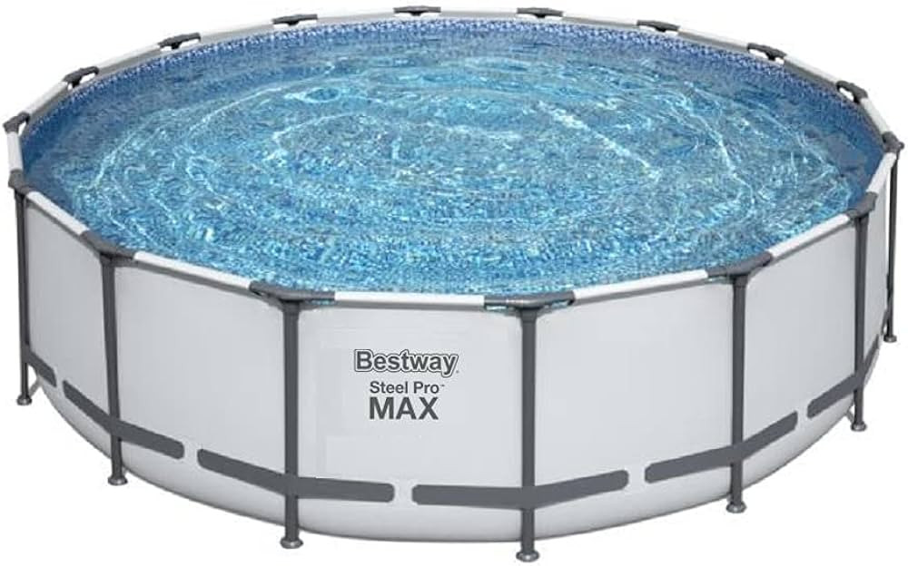 Bestway Steel Pro MAX 16 Foot x 48 Inch Round Metal Frame Above Ground Outdoor Swimming Pool Set ... | Amazon (US)