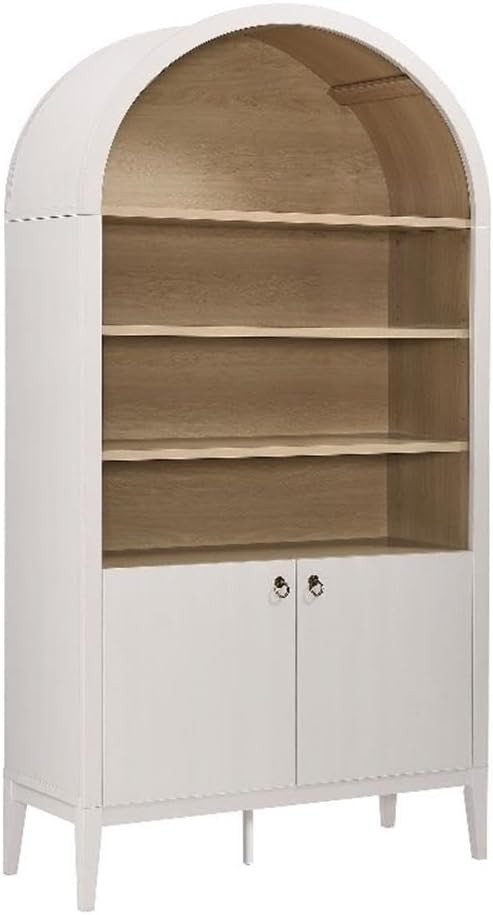 Modway Nolan Tall Arched Storage Display Cabinet in Ivory - 74 Inch Arch Bookshelf with Open and ... | Amazon (US)
