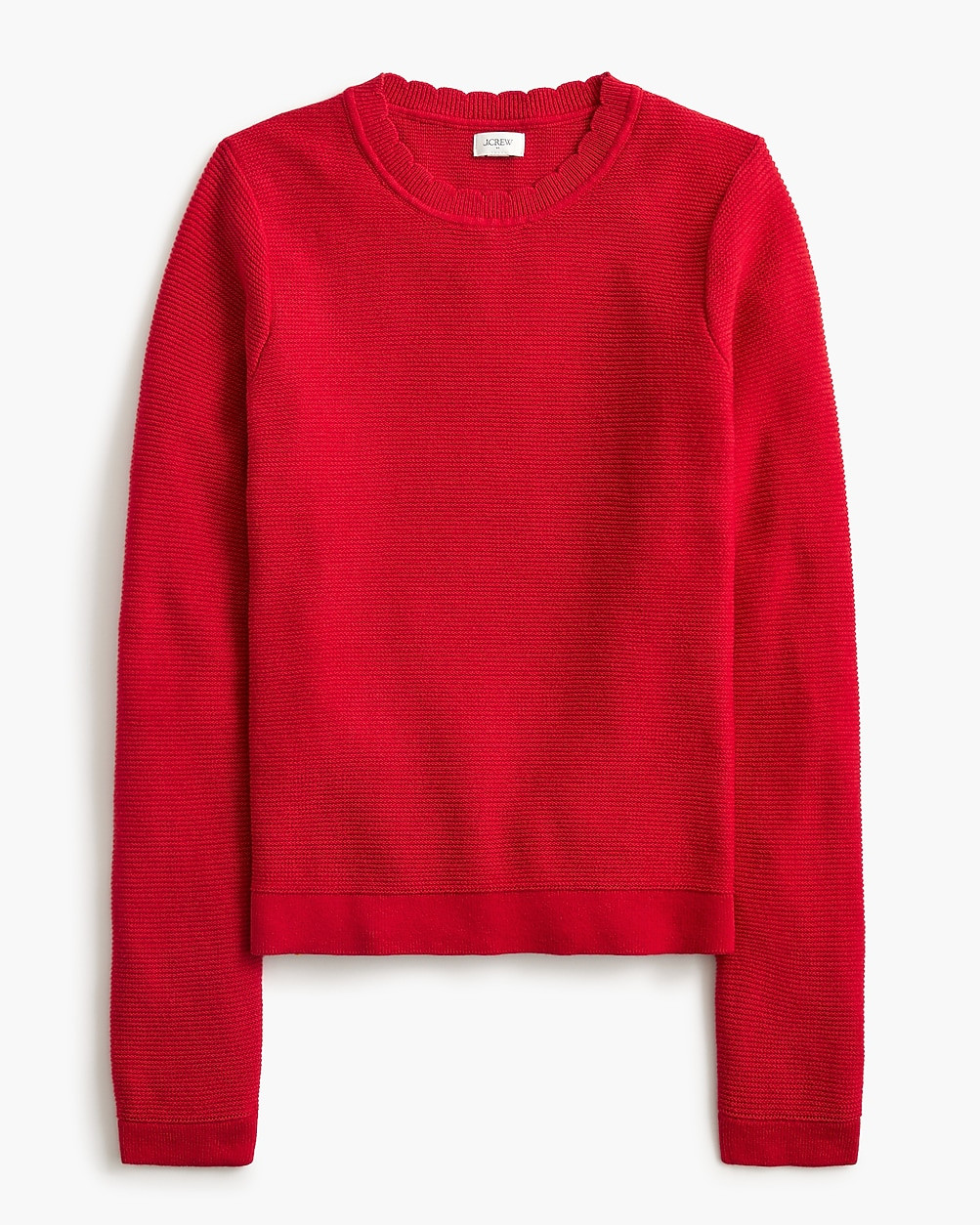 Scalloped crewneck sweater | J.Crew Factory