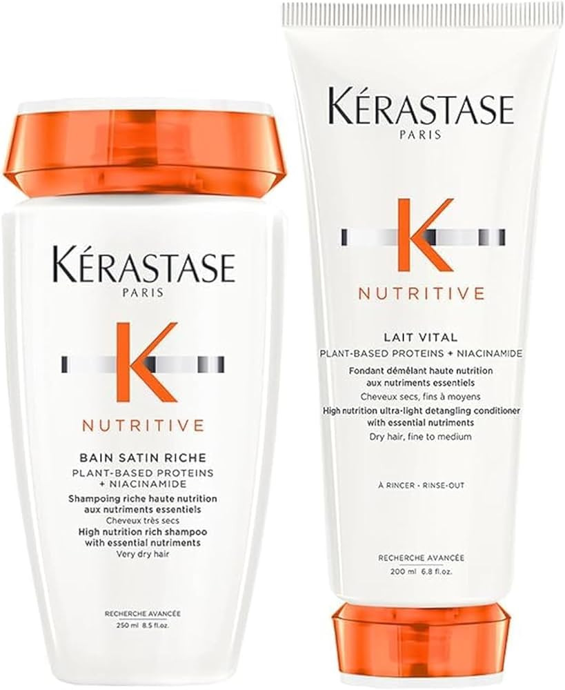 New Kerastase DUO Nutritive Bain Satin Riche High Nutrition Rich Shampoo 250ml and Lait Vital 200... | Amazon (UK)