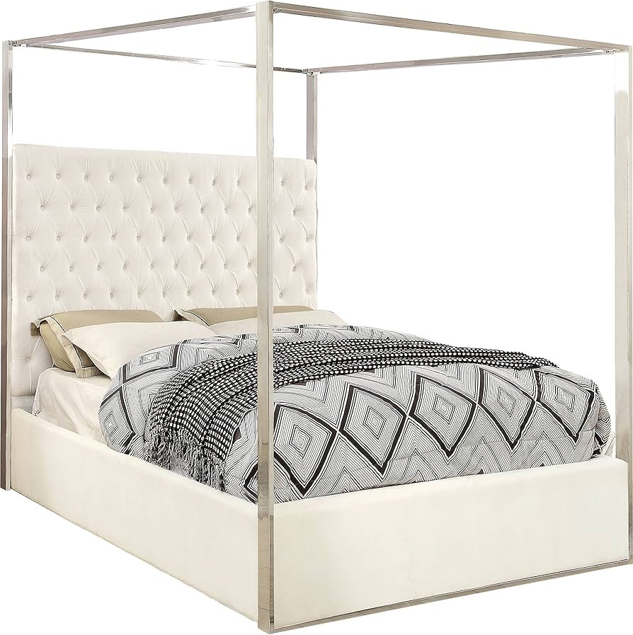 Meridian Furniture Porter Collection Modern | Contemporary Velvet Upholstered Bed with Deep Detai... | Amazon (US)