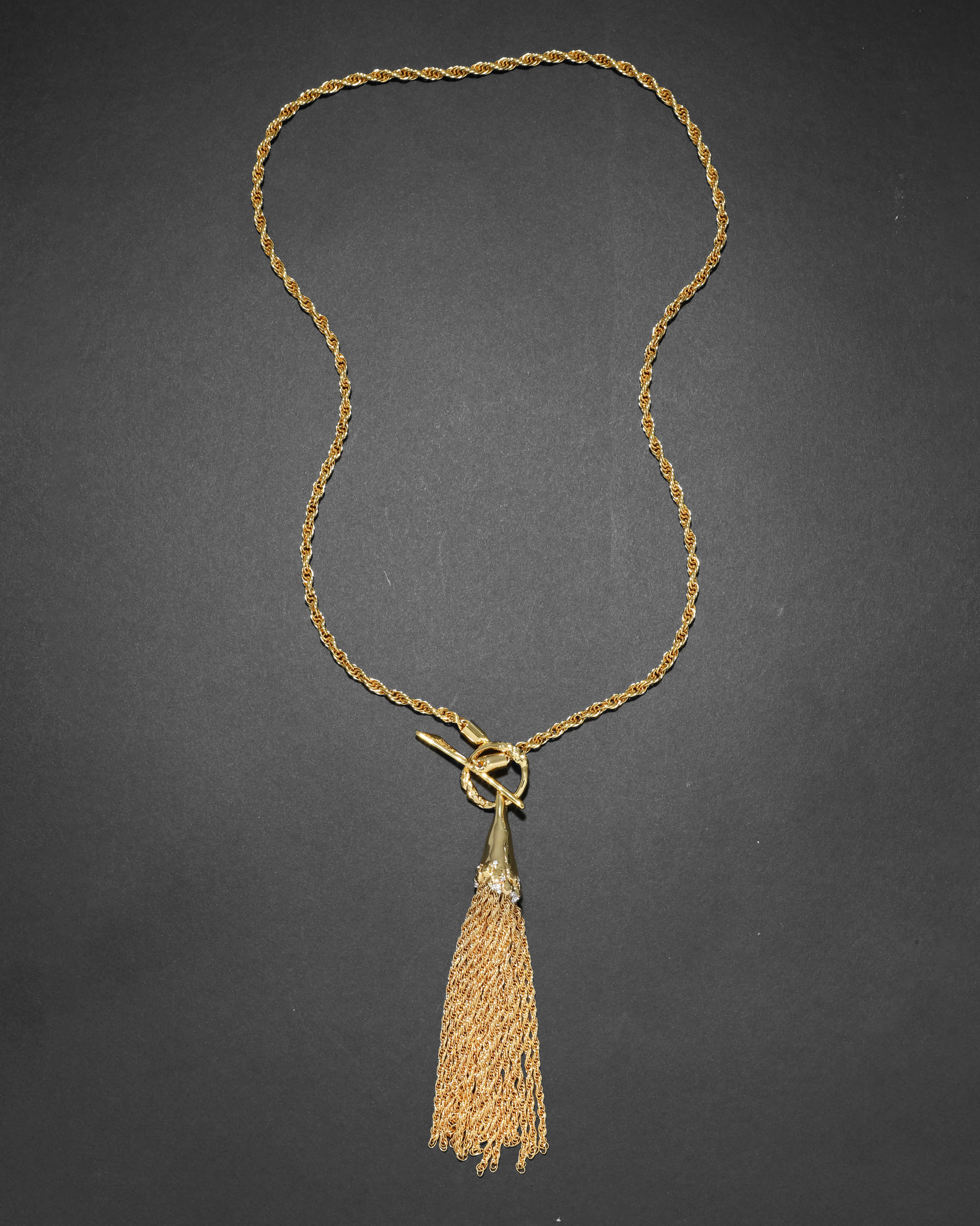 Brut Gold Long Tassel Necklace | Long Layered Necklace | Alexis Bittar