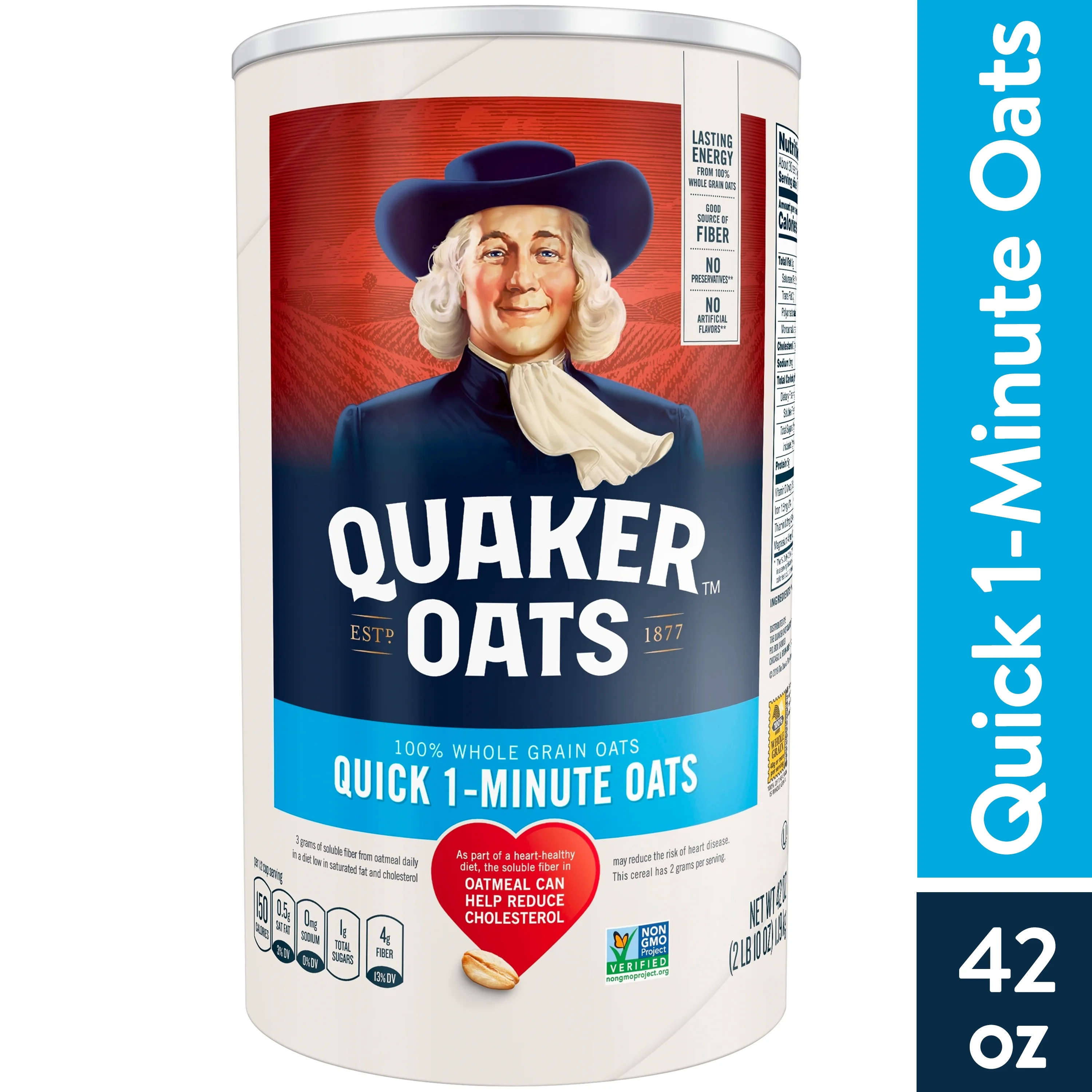 Quaker, Quick 1 Minute Oats, Oatmeal, 42 oz | Walmart (US)