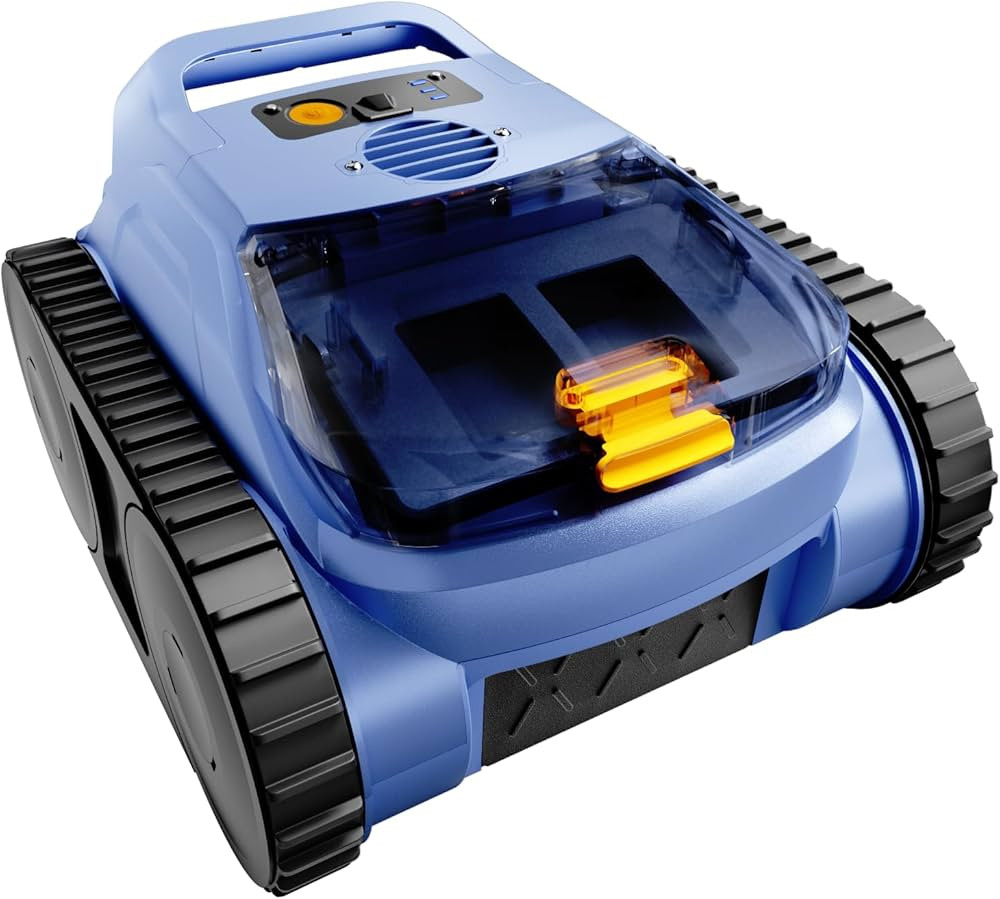 Cordless Robotic Pool Vacuum, Pool Cleaner with Track Drive & Sonar Navigation, 180W Brushless Mo... | Amazon (US)