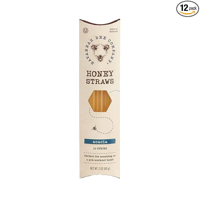 Savannah Bee Company Honey Straws - Pure and All Natural Honey Straw Sticks Made in the USA - Hea... | Amazon (US)