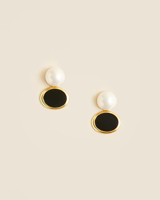 Glass pearl and enamel earrings | J. Crew US