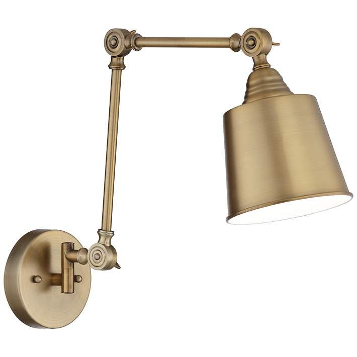 Mendes Antique Brass Down-Light Hardwire Wall Lamp | Lamps Plus