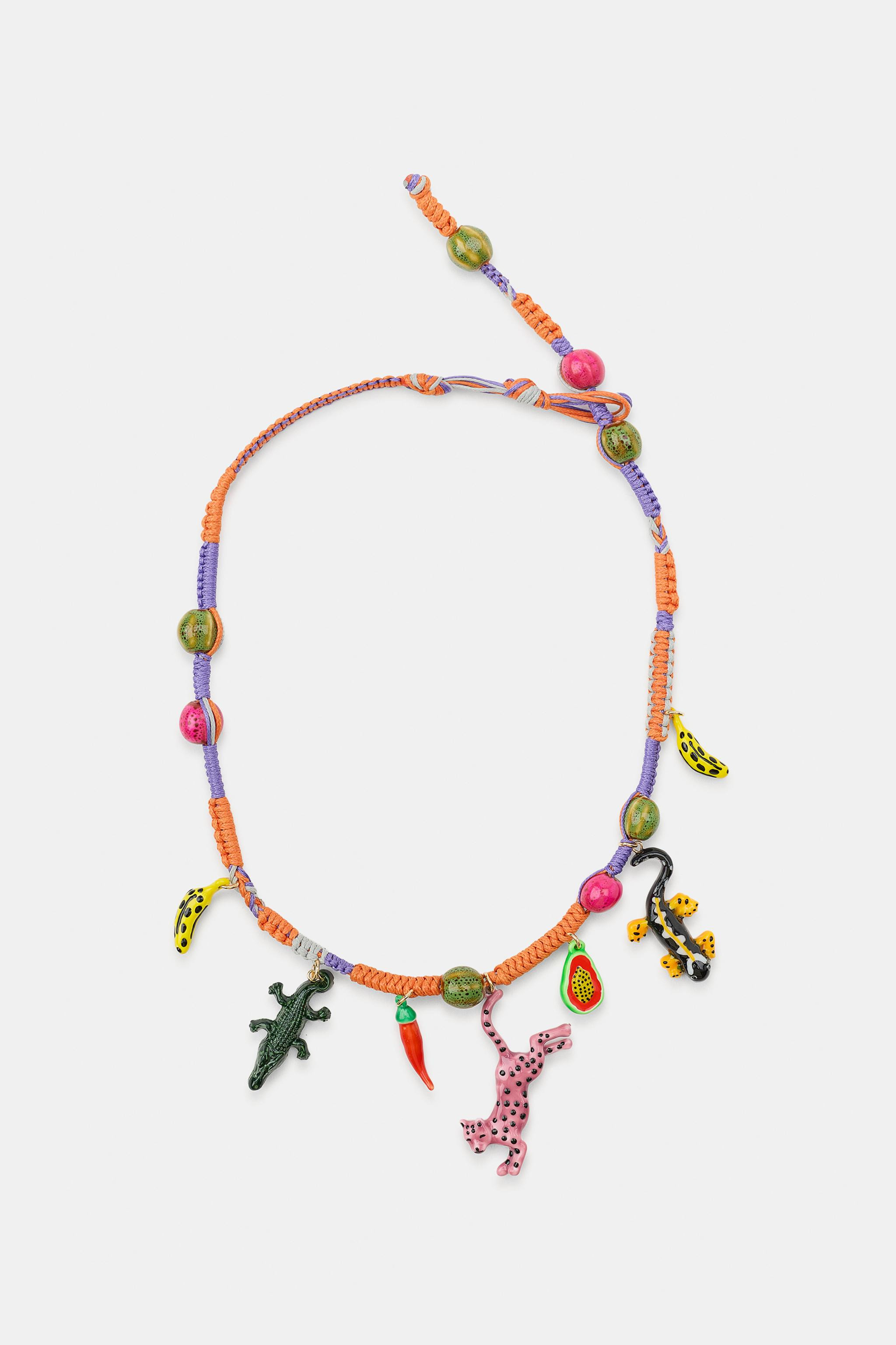 CROCODILE CHARM CORD NECKLACE | Zara US