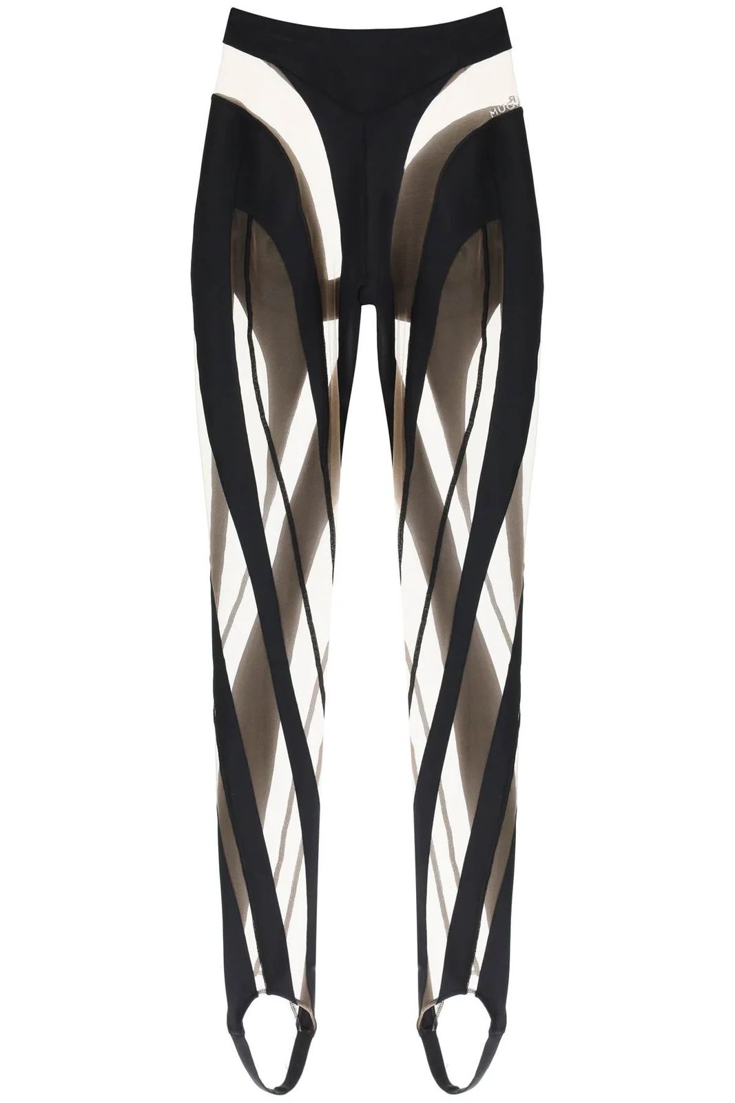 Mugler Logo Embossed Illusion Spiral Leggings | Cettire Global