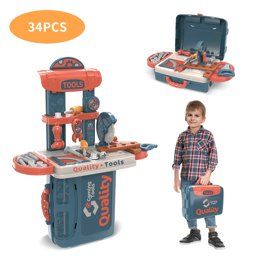 Wooden ToolBox Set,  36 pcs Wooden Tool Kit for Kids,  Montessori Educational Stem Construction T... | Walmart (US)