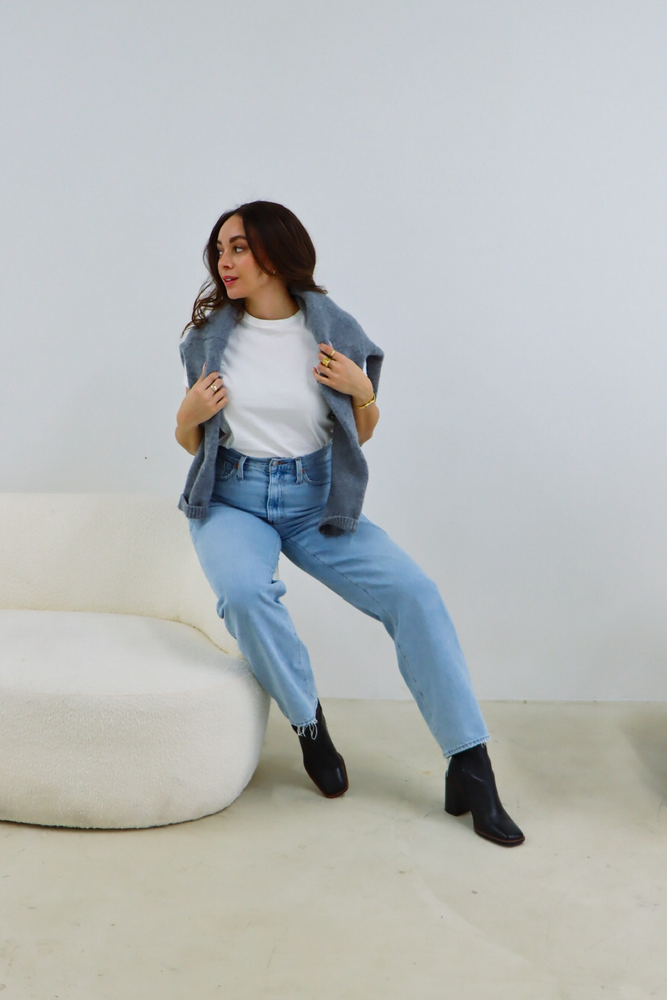 Styling outfit basics for the weekend! High waisted, light wash jeans with a plain white tshirt and black ankle booties

#LTKStyleTip #LTKShoeCrush