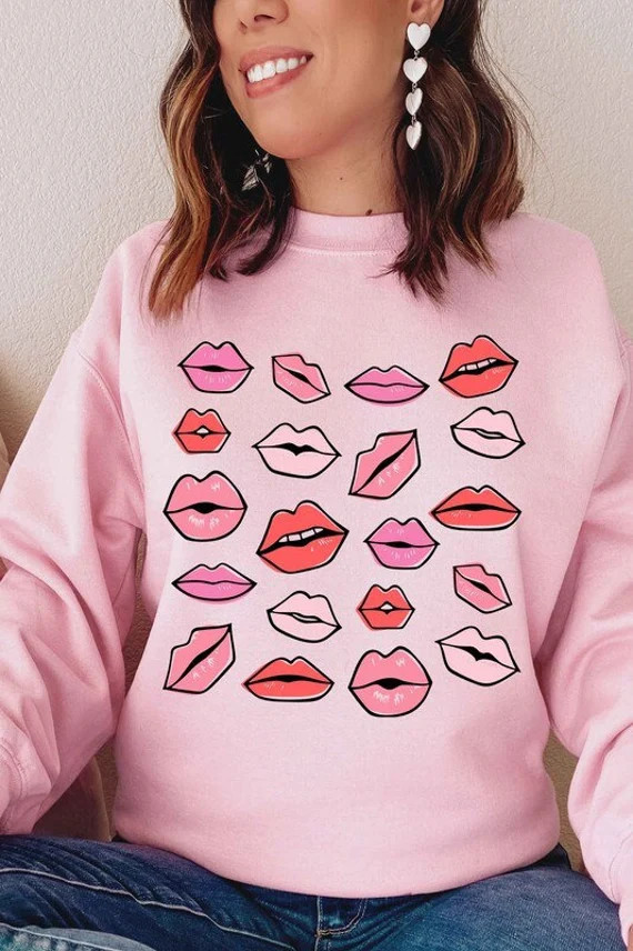 Kisses Valentine Sweatshirt Valentines Shirt Valentine's | Etsy | Etsy (US)