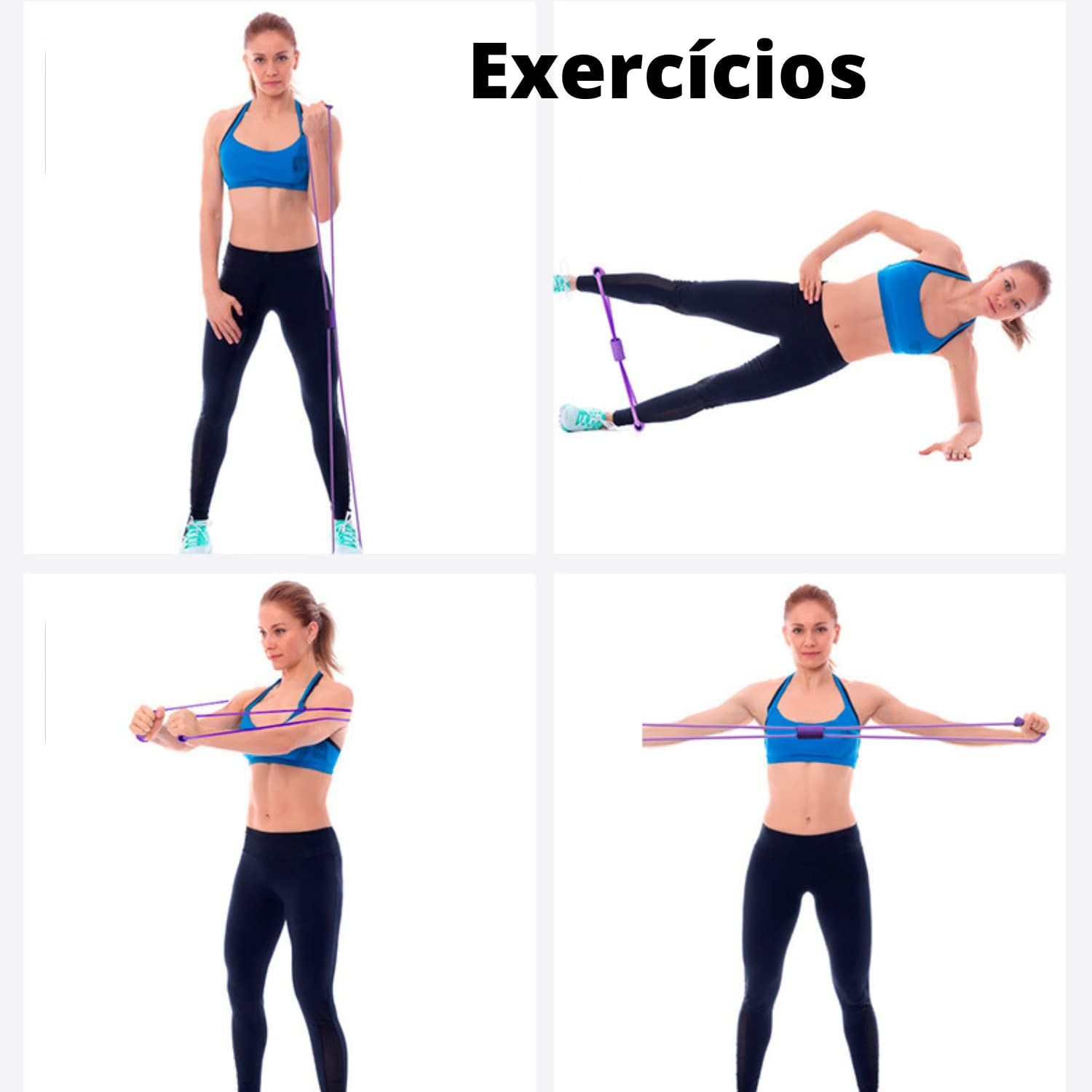 roda abdominal apoio suporte flexão de braço corda de pular elástico mini band handgrip kit 7x... | Amazon (BR)