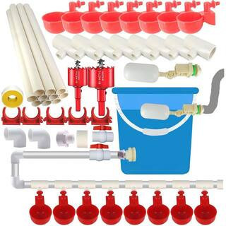 Complete Poultry Automatic Drinking Water System PVC Pipe Set for Chicken Duck Quail with High-Quality Materials | The Home Depot