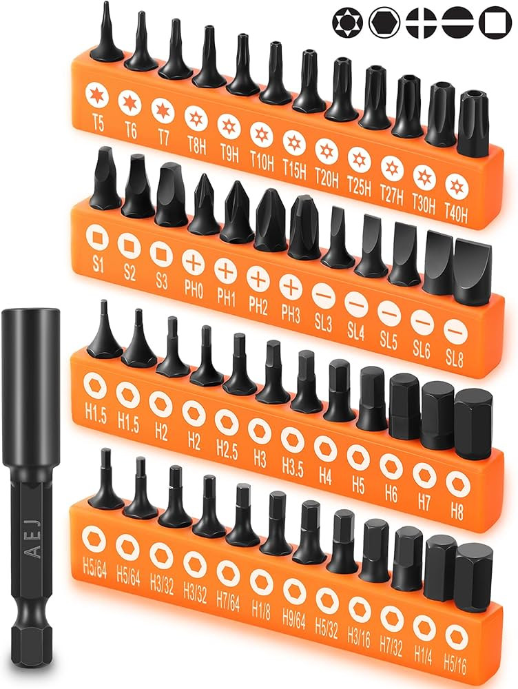 AEJ 49-Pack Screwdriver Bit Set, Hex Head Drill Bit Set, Torx Square Slotted Phillips Bit Set wit... | Amazon (US)