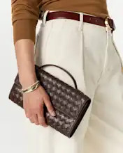 Italian Leather Handwoven Top Handle Clutch | Quince