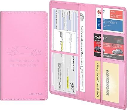 Wisdompro Car Registration and Insurance Holder - Premium PU Leather Vehicle Glove Box Organizer ... | Amazon (US)