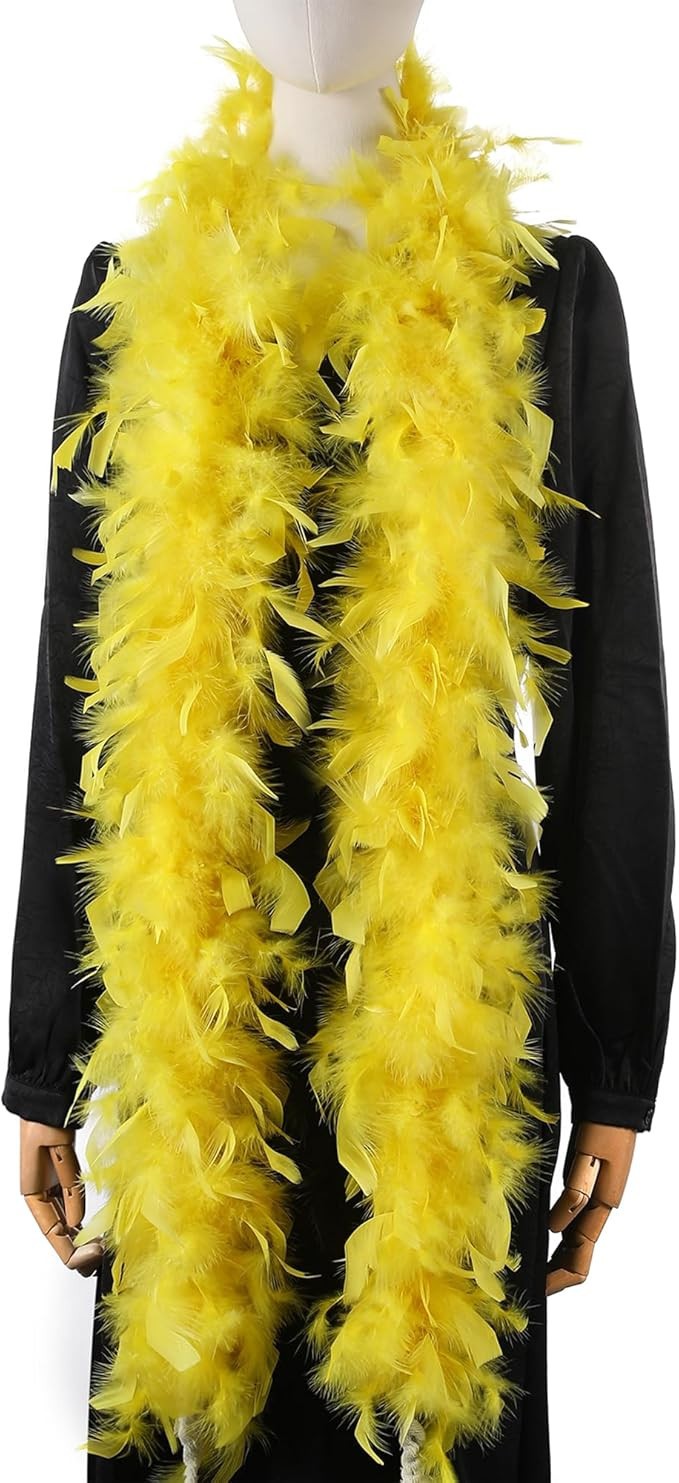 Yellow Feather Boa Feathers - 45g 2 Yards Boas for Party Bulk,Christmas,Wedding Centerpieces,Conc... | Amazon (US)
