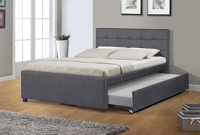 Best Quality Furniture Full Bed W/Trundle, Dark gray | Amazon (US)