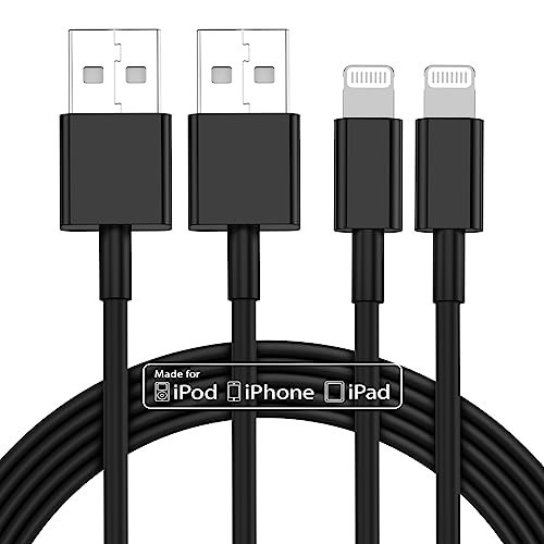 2pack 10ft iPhone Charger, [Apple MFi Certified] Long iPhone Charger Cord 10 ft, Apple Lightning to USB Cable, 10 Foot Fast Charging Cords for iPhone Charger 14/13/12/11/13 Pro/13 Max/X/XS/XR/XS,Black | Amazon (US)