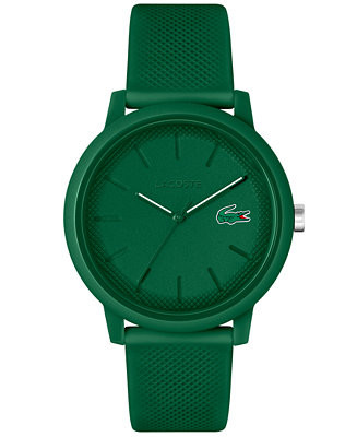 Men's L.12.12 Green Silicone Strap Watch 42mm | Macy's