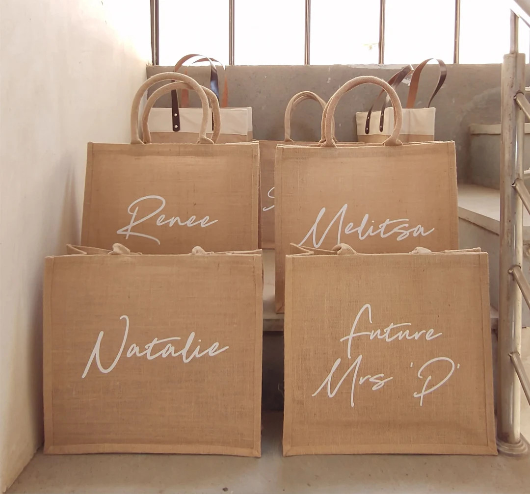 Beach Bag Personalized Burlap Bags Beach Tote Bags Bridesmaid Beach Bag Gift Beach Tote Bag with ... | Etsy (US)