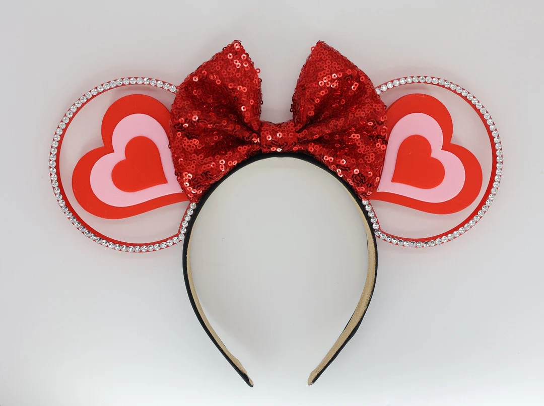 3D Heart Valentine's Mouse Ears | Etsy (US)