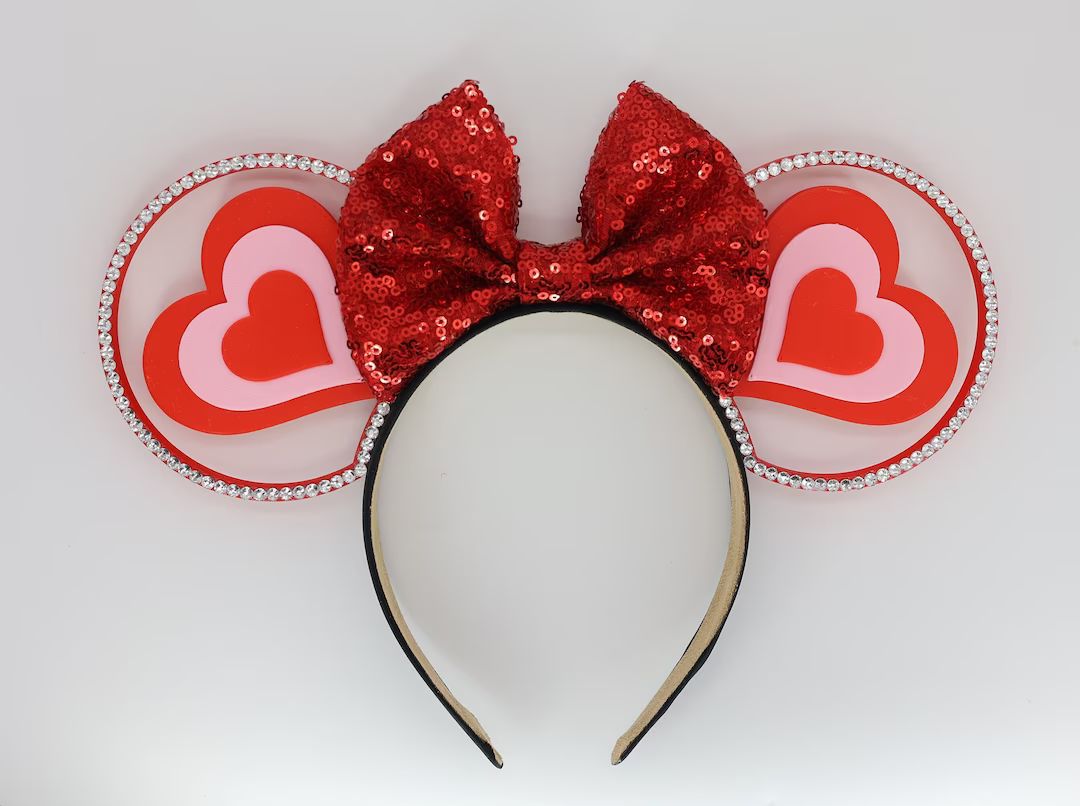 3D Heart Valentine's Mouse Ears | Etsy (US)