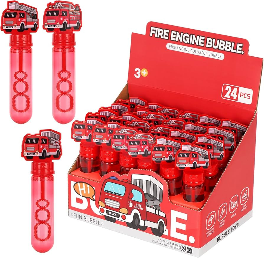 Firefighter Party Favors Bubble Wands for Kids Firetrucks Bubbles Birthday Party Supplies Goody B... | Amazon (US)