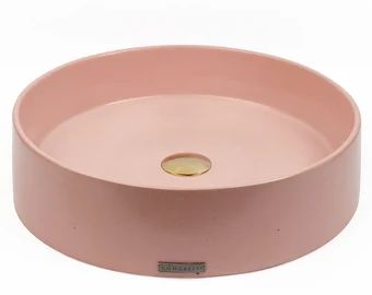 Concrete Vessel Sink, Handmade, Mini Licorice Round Bowl Design, Sleek and Modern Washbasin for B... | Etsy (US)