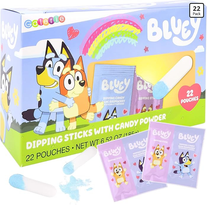 Bluey Dipping Sticks with Candy Powder Classroom Exchange Kit, Individual Packets for Party Favor... | Amazon (US)