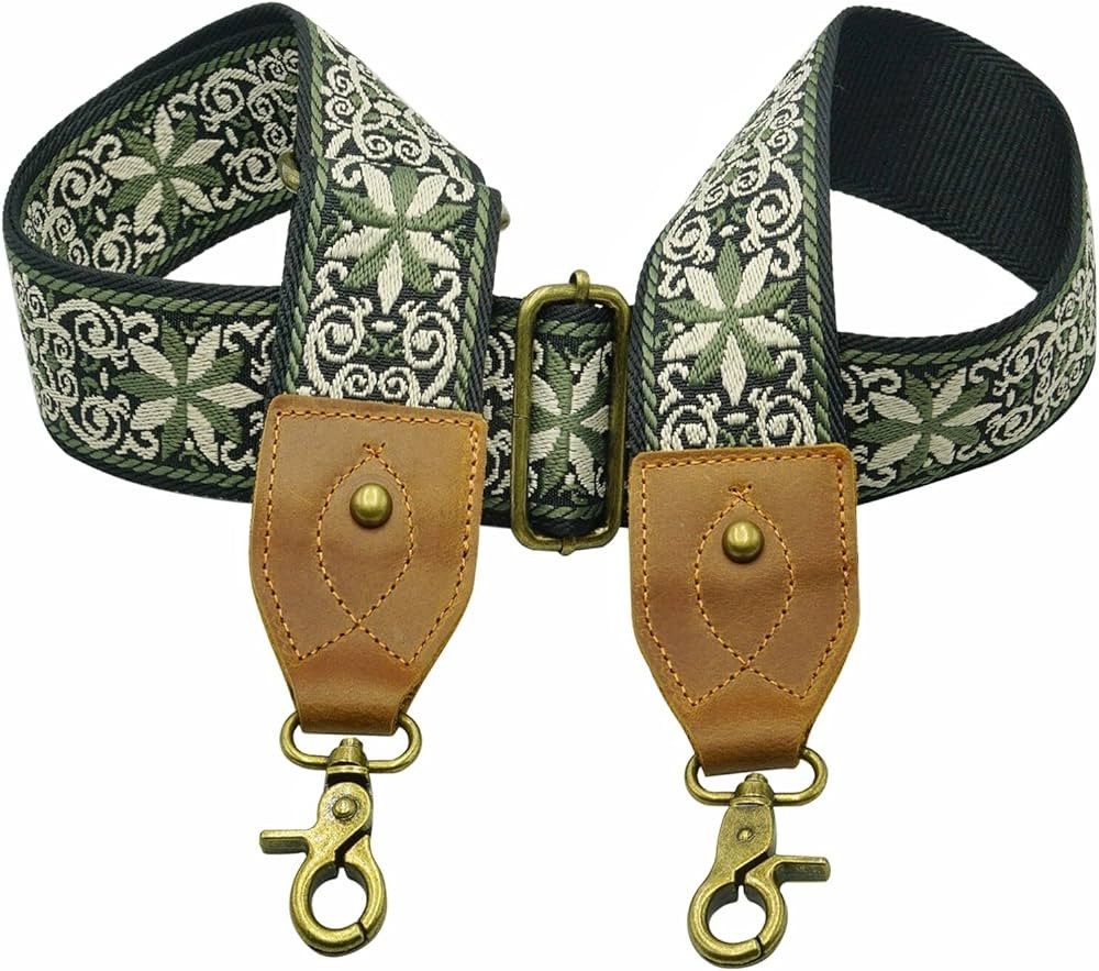 LaViePool Jacquard Woven Purse Strap Replacement Handbag Strap Crossbody Guitar Style Cowhide Gen... | Amazon (US)